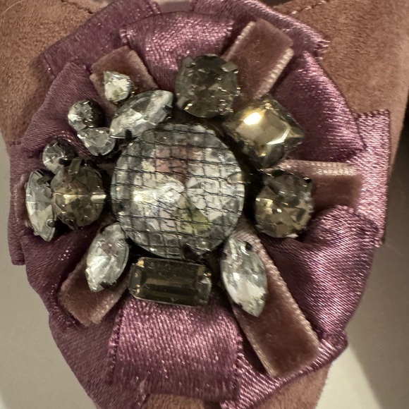 Loft Pointed Toe Jeweled Purple Flats 8.5 - Picture 4 of 12